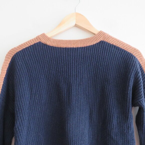 MADEWELL Thompson Pocket Pullover Sweater in Colorblock Heather Timber - Size XS - Picture 12 of 16